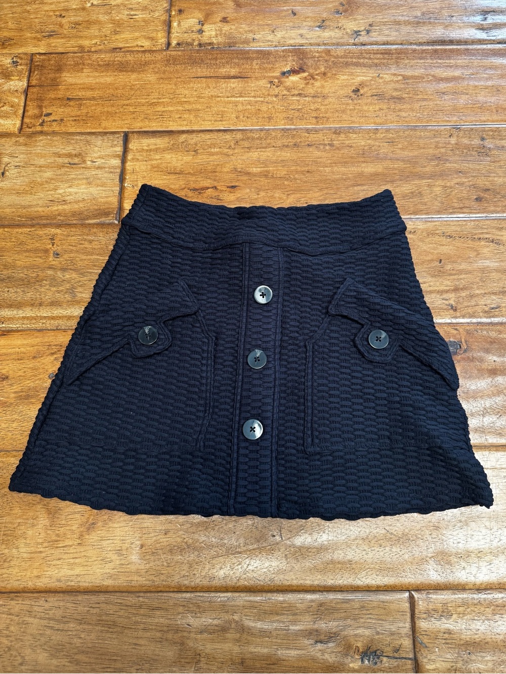 DEVON WINDSOR Black Textured Mini Skirt